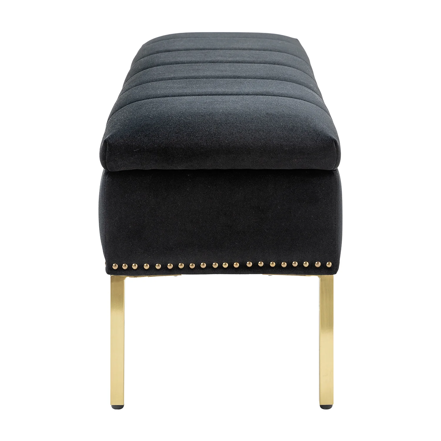 Fabio Upholstered Flip Top Storage Bench in Black - Image 5