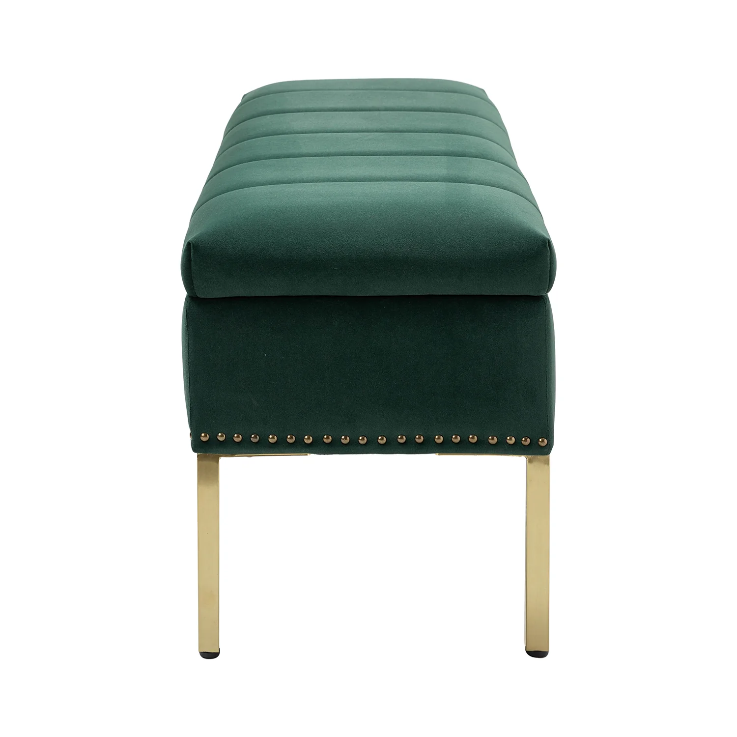 Fabio Upholstered Flip Top Storage Bench in Green - Image 4