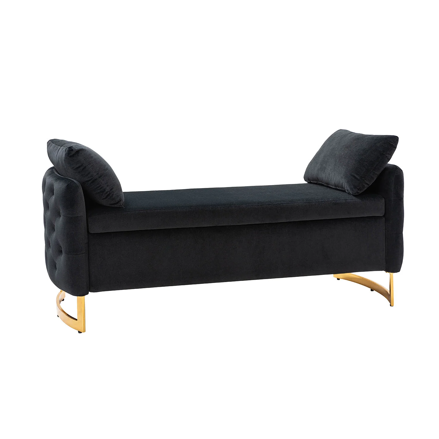 Christoph Upholstered Flip Top Storage Bench in Black - Image 2