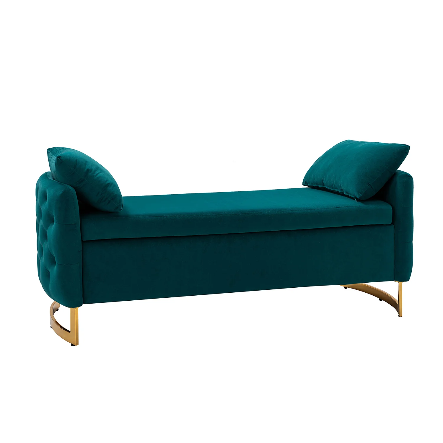 Christoph Upholstered Flip Top Storage Bench in Teal - Image 2