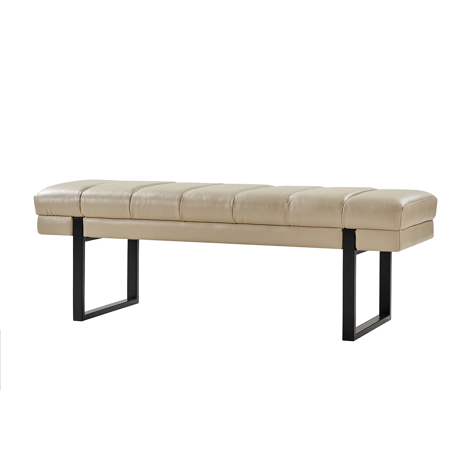 Laurg Upholstered Bench in Beige - Image 2