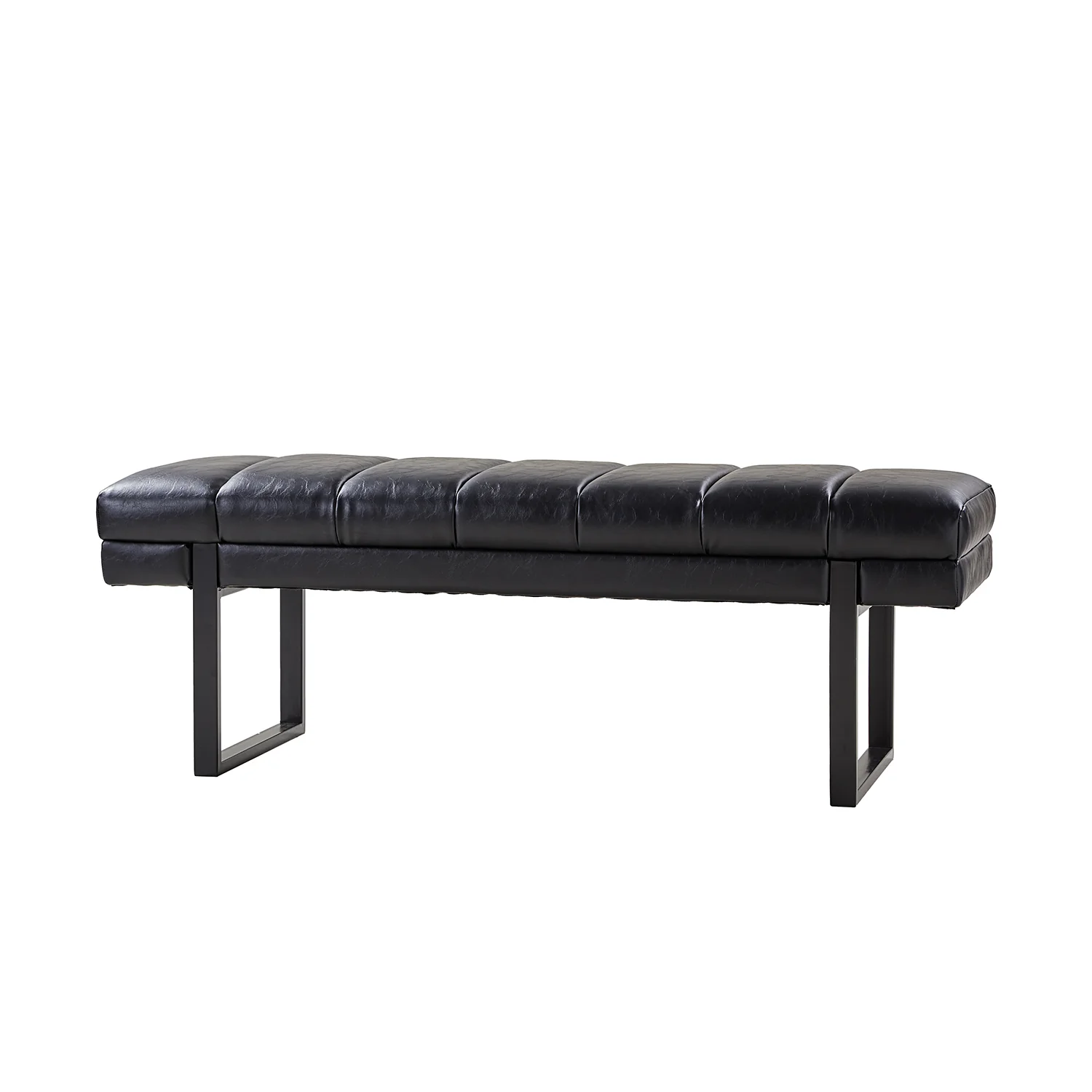 Laurg Upholstered Bench in Black - Image 2