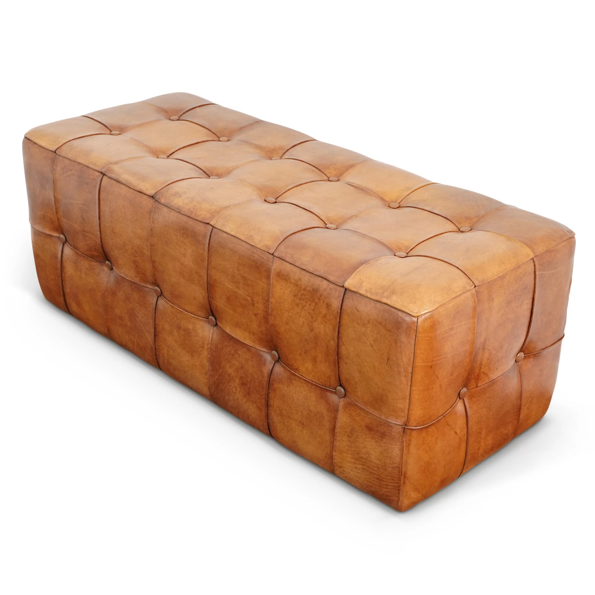 Benjiro Tan Leather Bench - Image 5