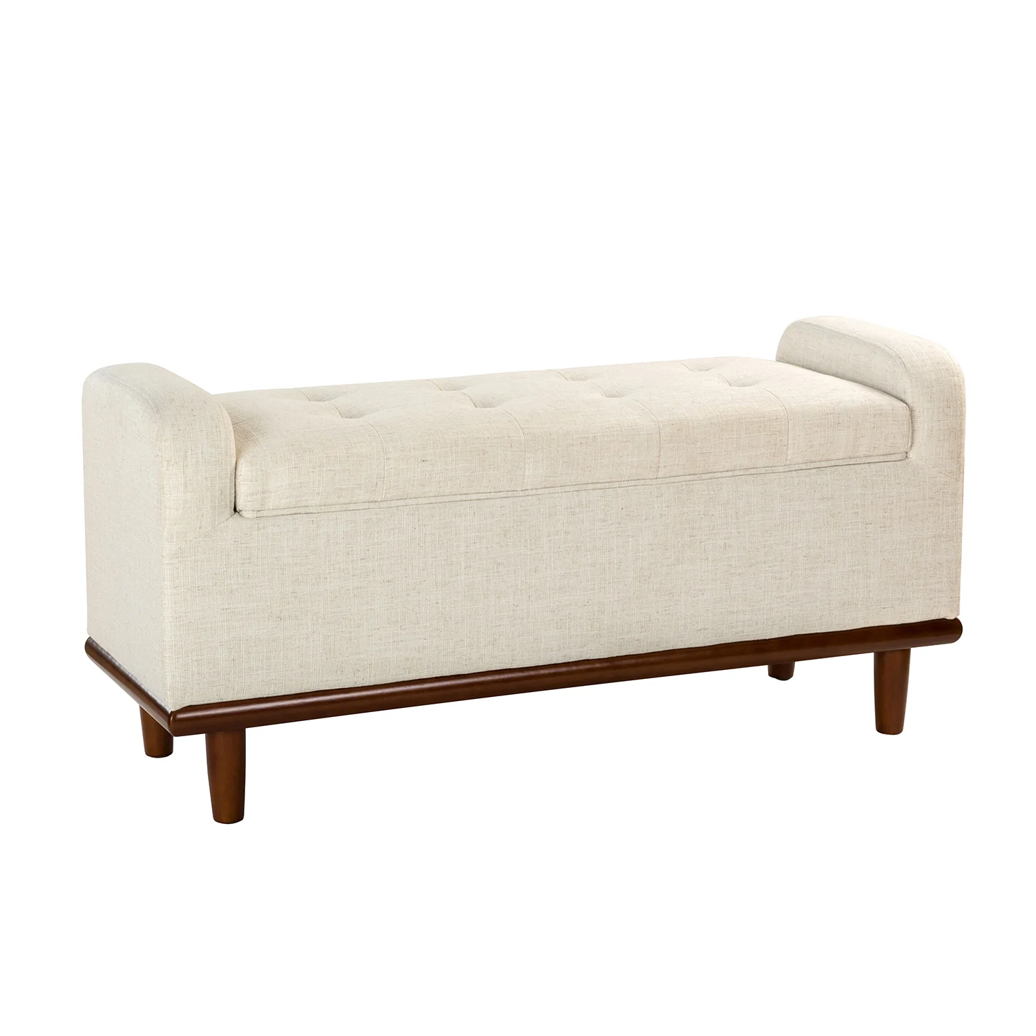 Jason Upholstered Flip Top Storage Bench in Ivory - Image 2