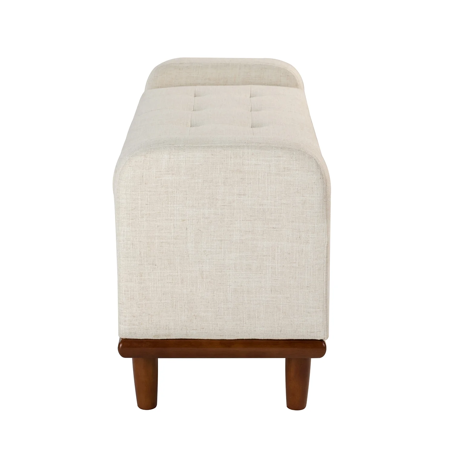 Jason Upholstered Flip Top Storage Bench in Ivory - Image 4