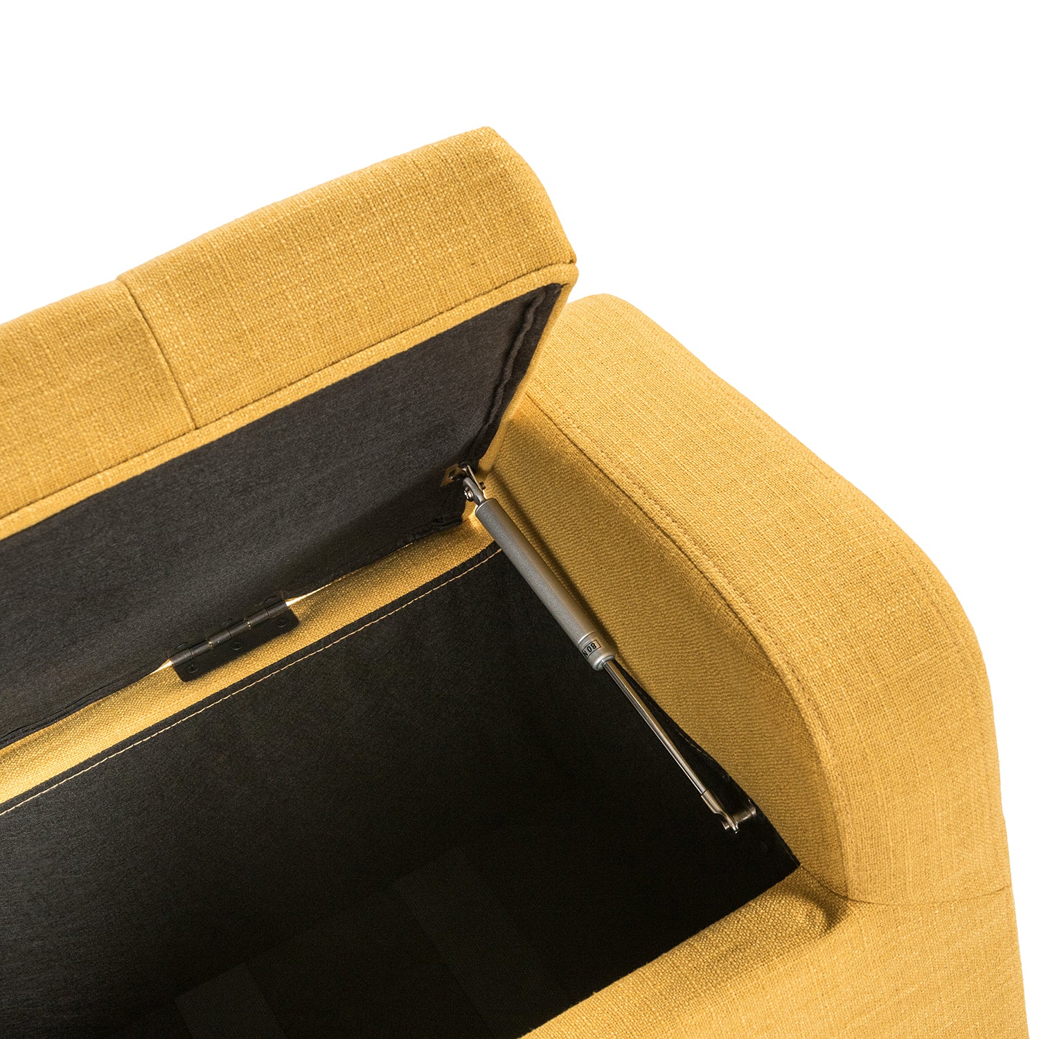 Jason Upholstered Flip Top Storage Bench in Mustard - Image 6