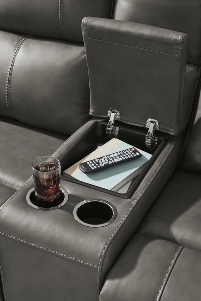 Beryton Power Reclining Loveseat/Console/Adjustable Headrest - Image 14