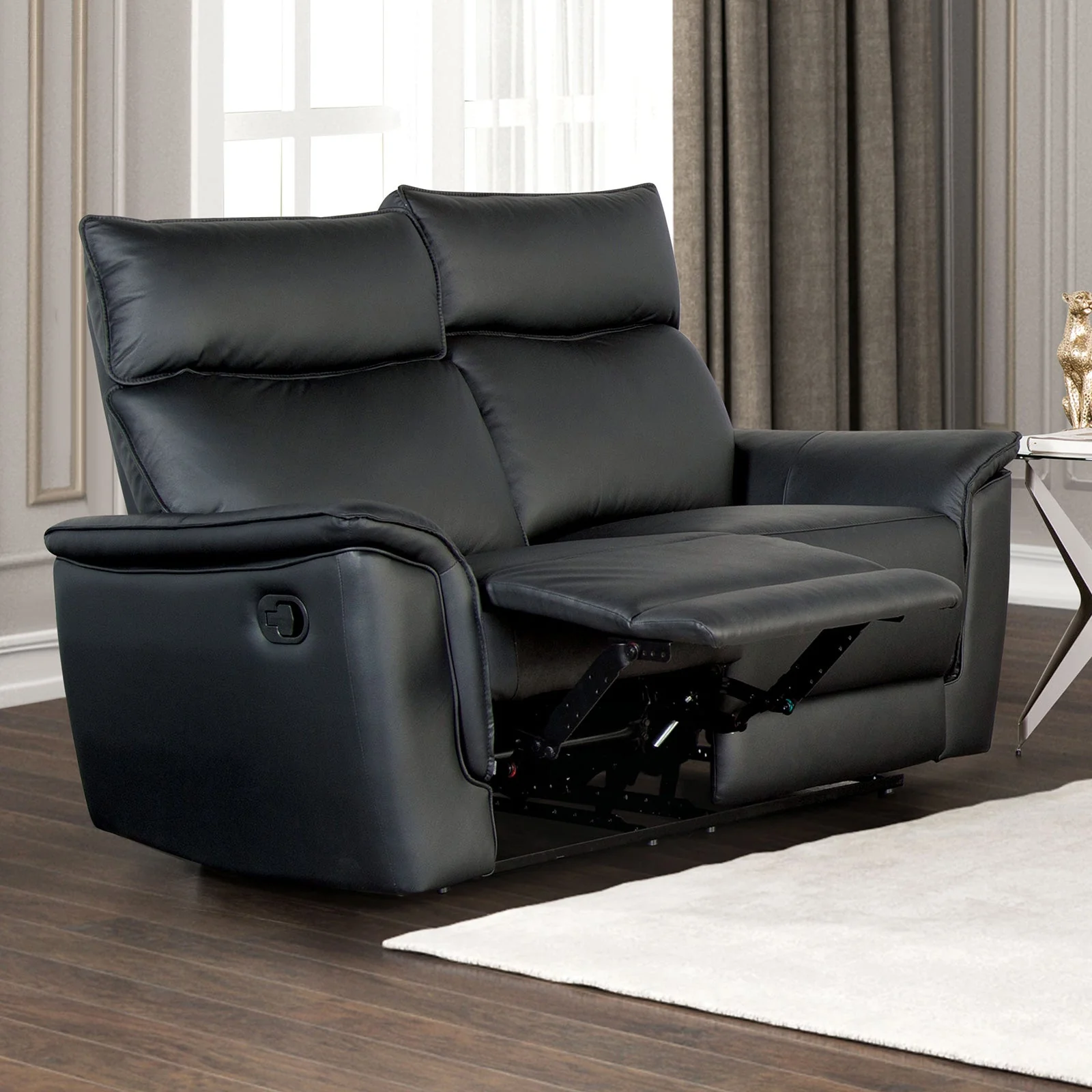 Bienne Black Upholstery Reclining Living Room Set - Image 3