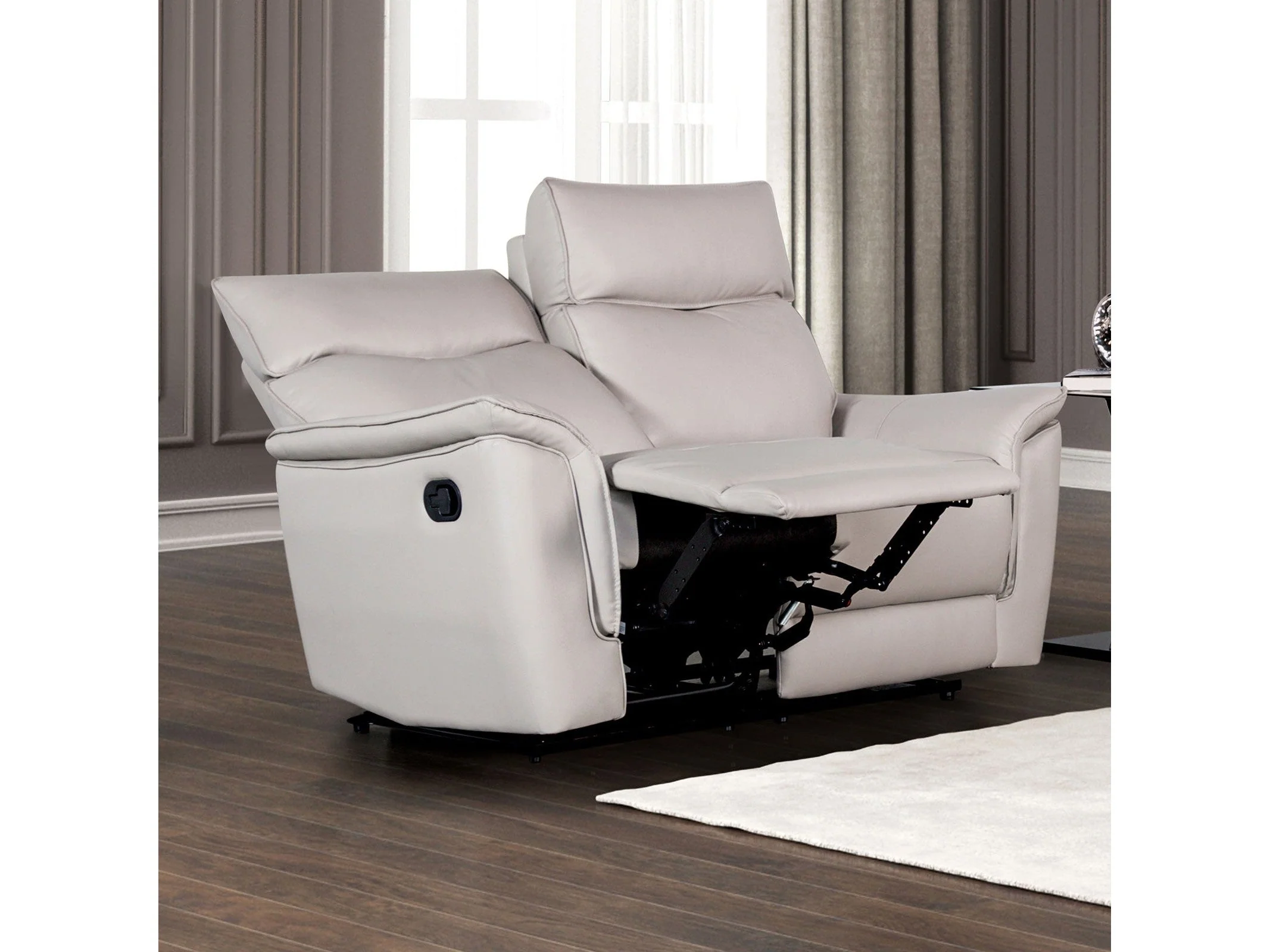 Bienne Taupe Reclining Loveseat