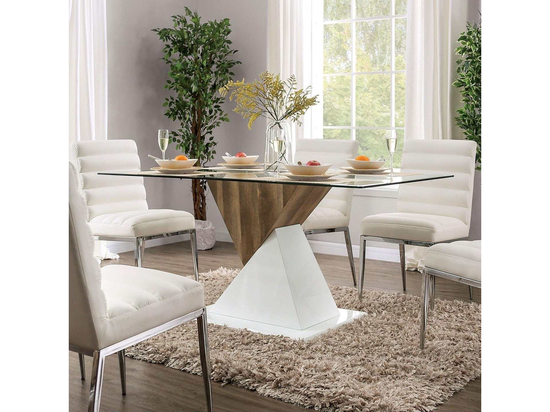 Bima Tempered Glass Top Rectangular Dining Table - Image 2