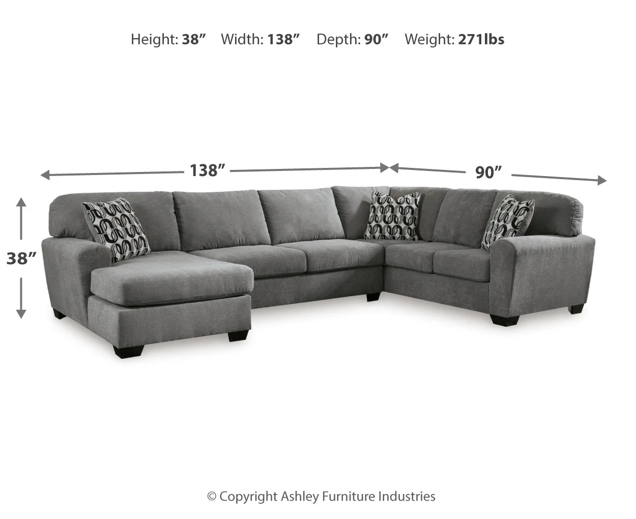 Birkdale Court 3-Piece Sectional with Chaise - Image 8