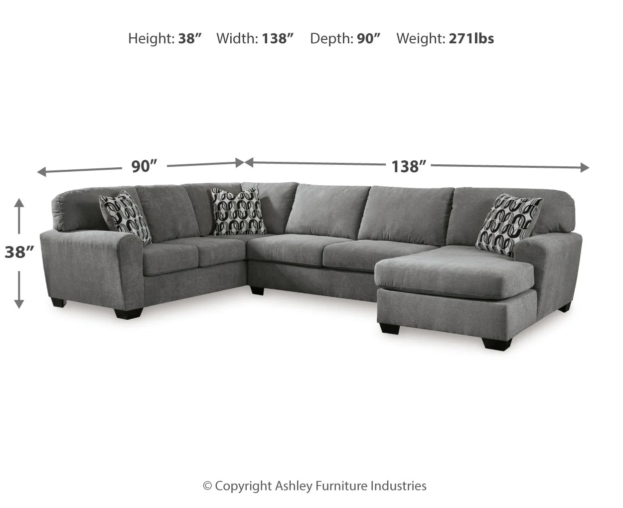 Birkdale Court 3-Piece Sectional with Chaise - Image 9
