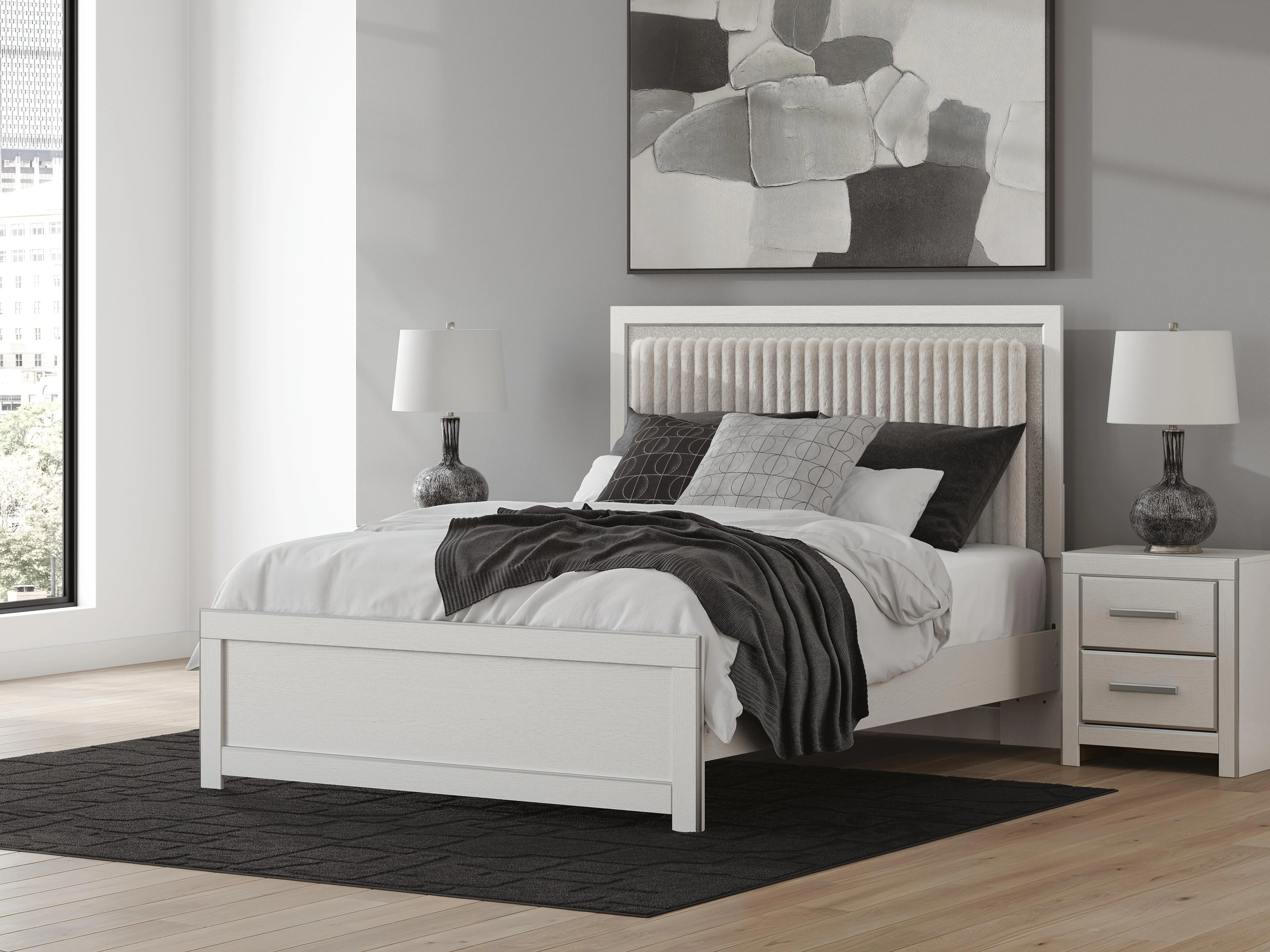 Birmonton Upholstered Panel Platform Bed - Image 4