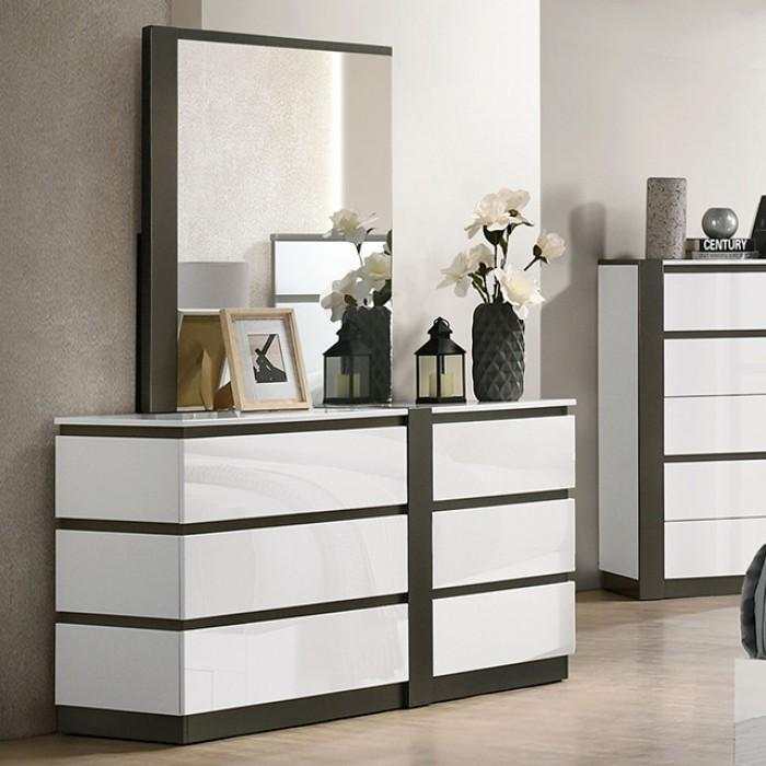 Birsfelden White & Metallic Gray 5pc Queen Bedroom Set w/ Chest - Image 5