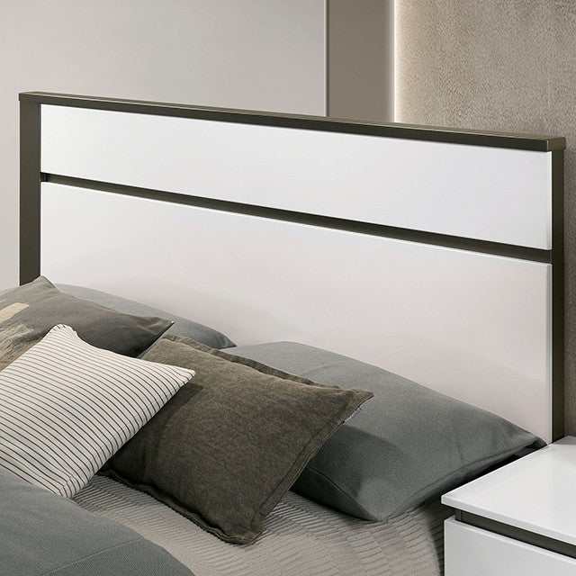Birsfelden White & Metallic Gray Queen Bed - Image 2