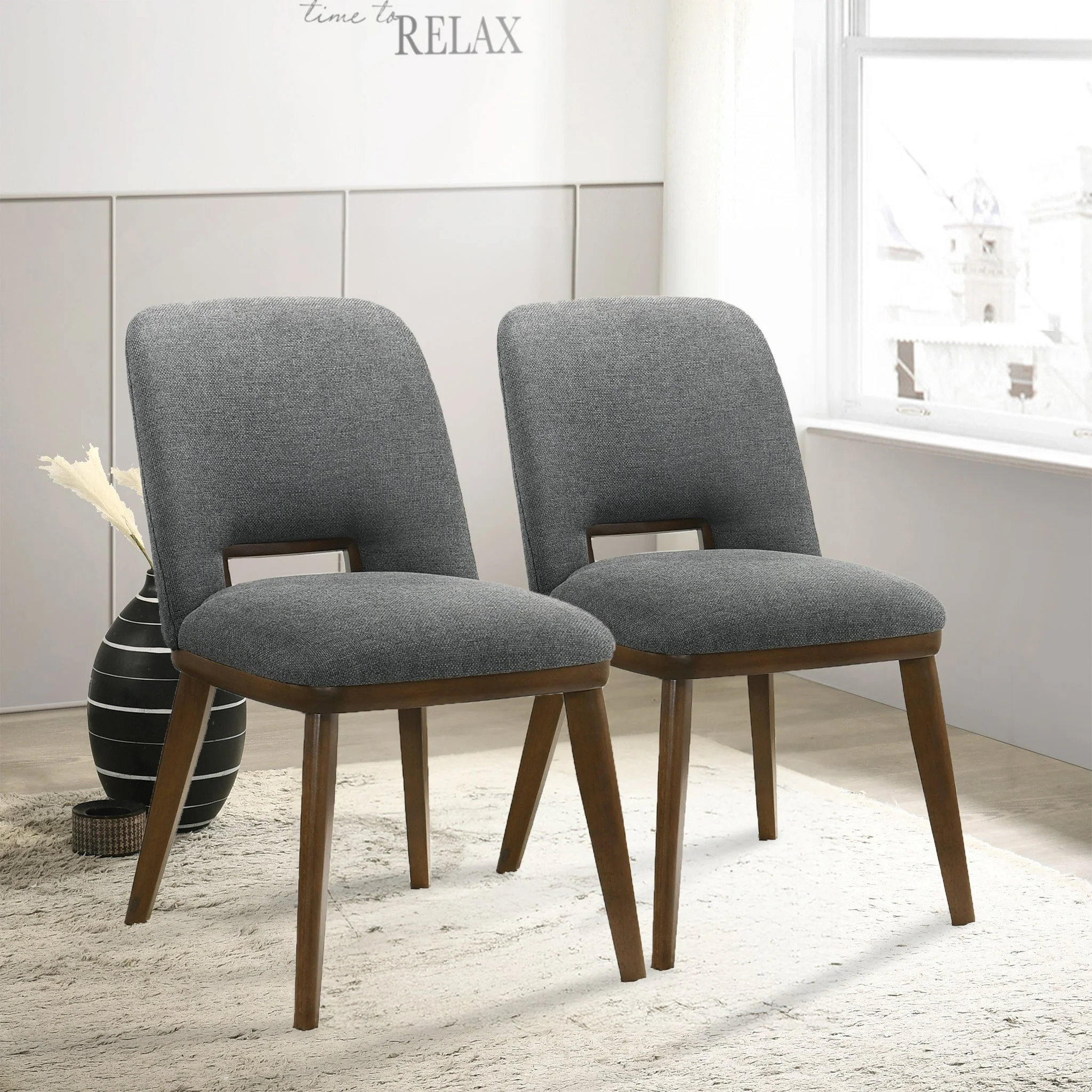 Blaken Dark Grey Fabric Dining Chair (Set Of 2) - Image 3