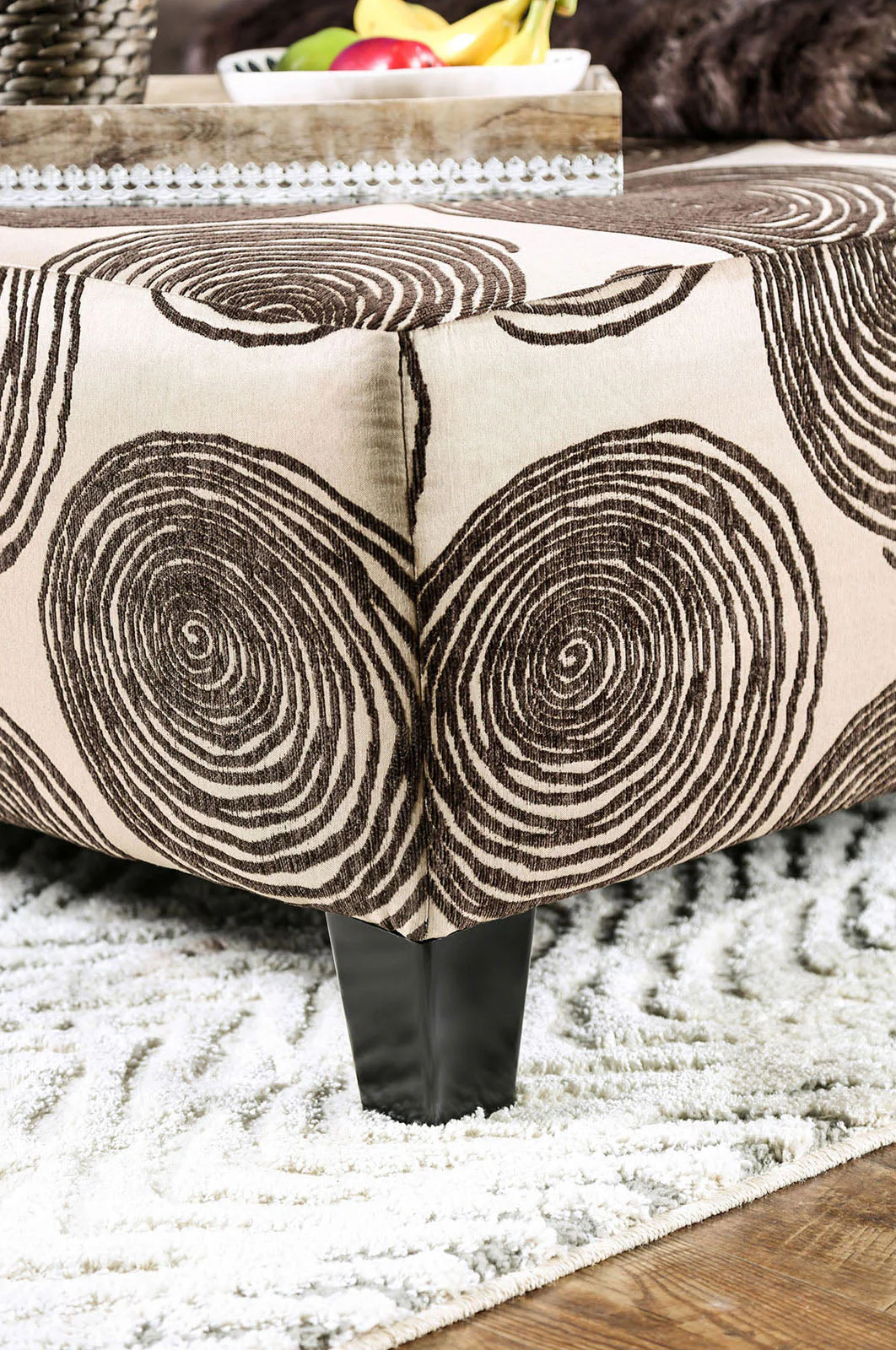 Bonaventura Brown/Pattern Ottoman - Image 2