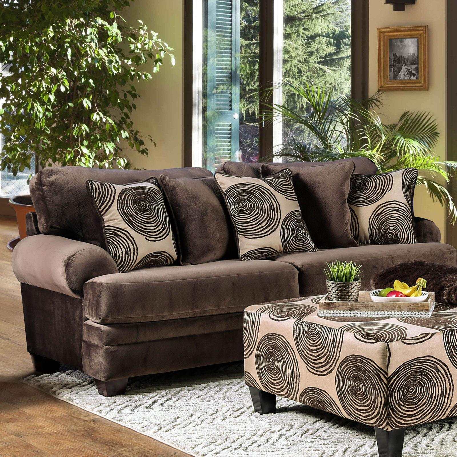 Bonaventura Brown Stationary Sofa & Loveseat 2pc - Image 2