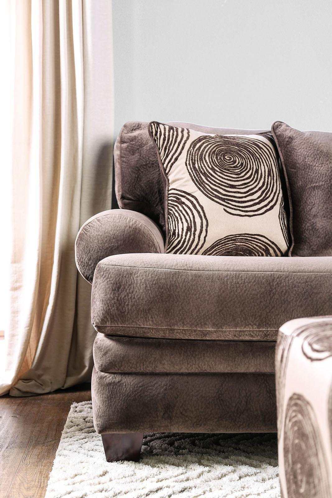 Bonaventura Brown Stationary Sofa & Loveseat 2pc - Image 4