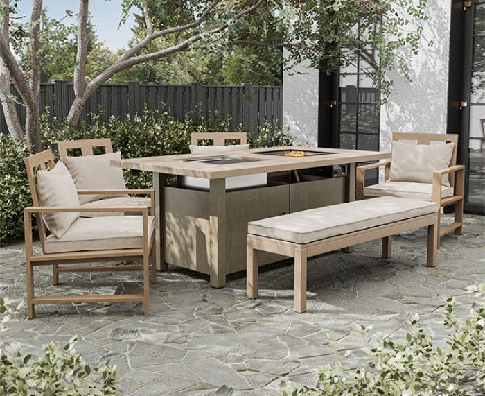 Bordeaux Natural/Beige Outdoor Armless Chair - Image 2