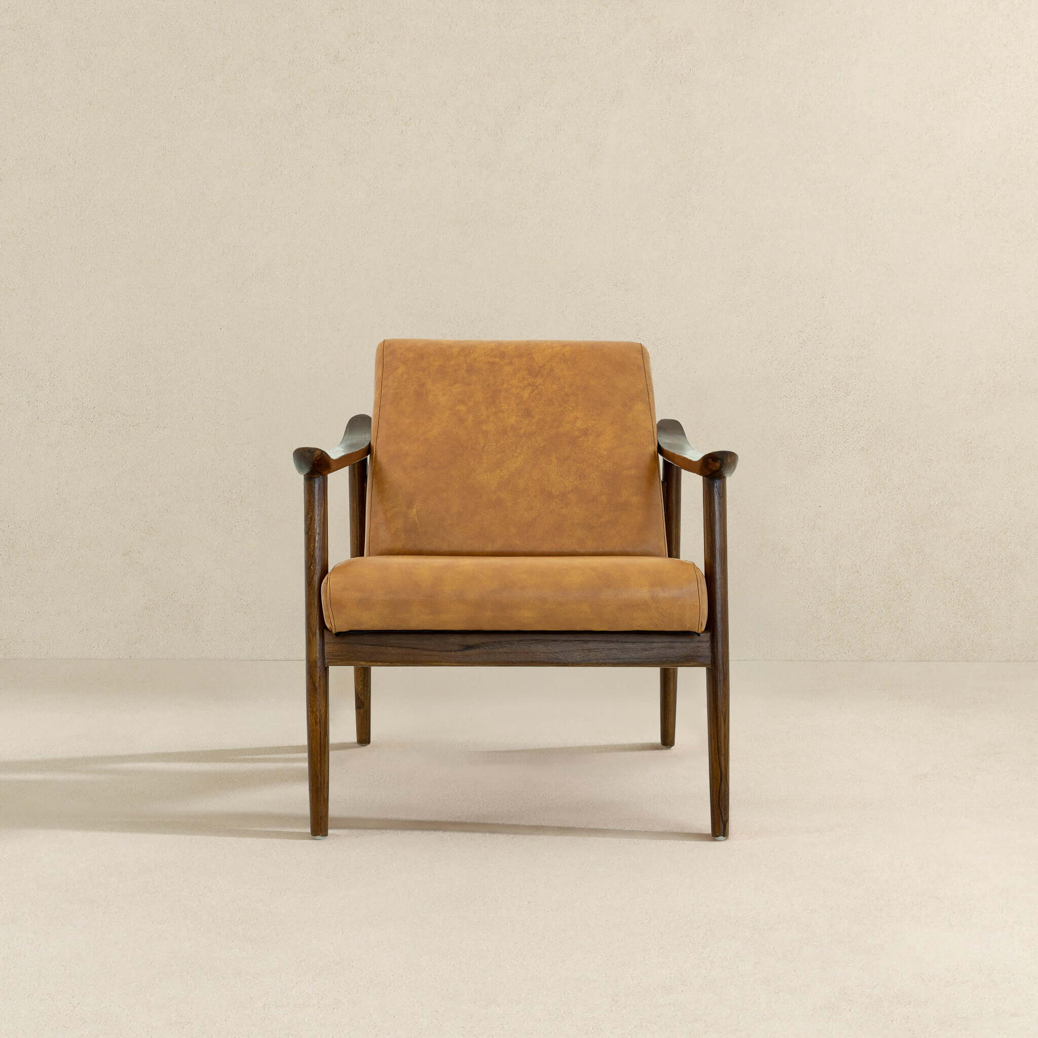 Brandon  Antique Tan Leather Lounge Chair - Image 5