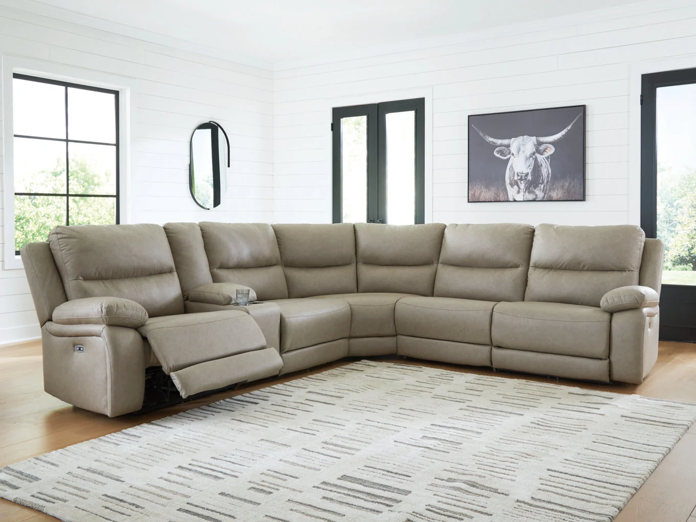 Brannigan 6-Piece Reclining Sectional with Storage Console - Image 2