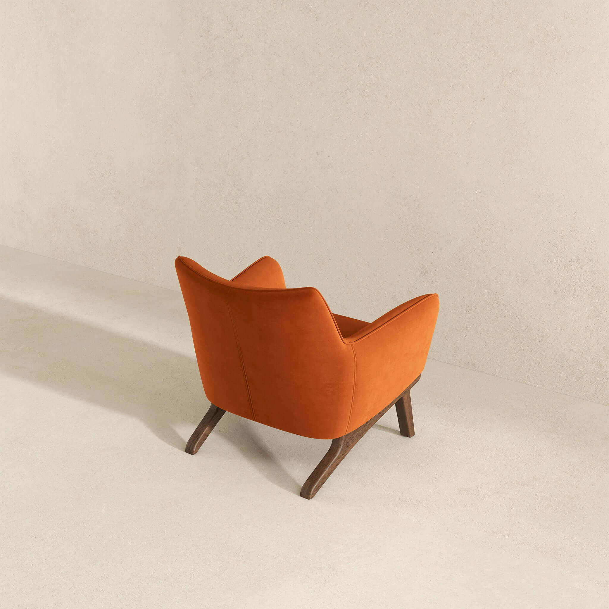 Brayden Mid Century Modern Burnt Orange Velvet Armchair - Image 6