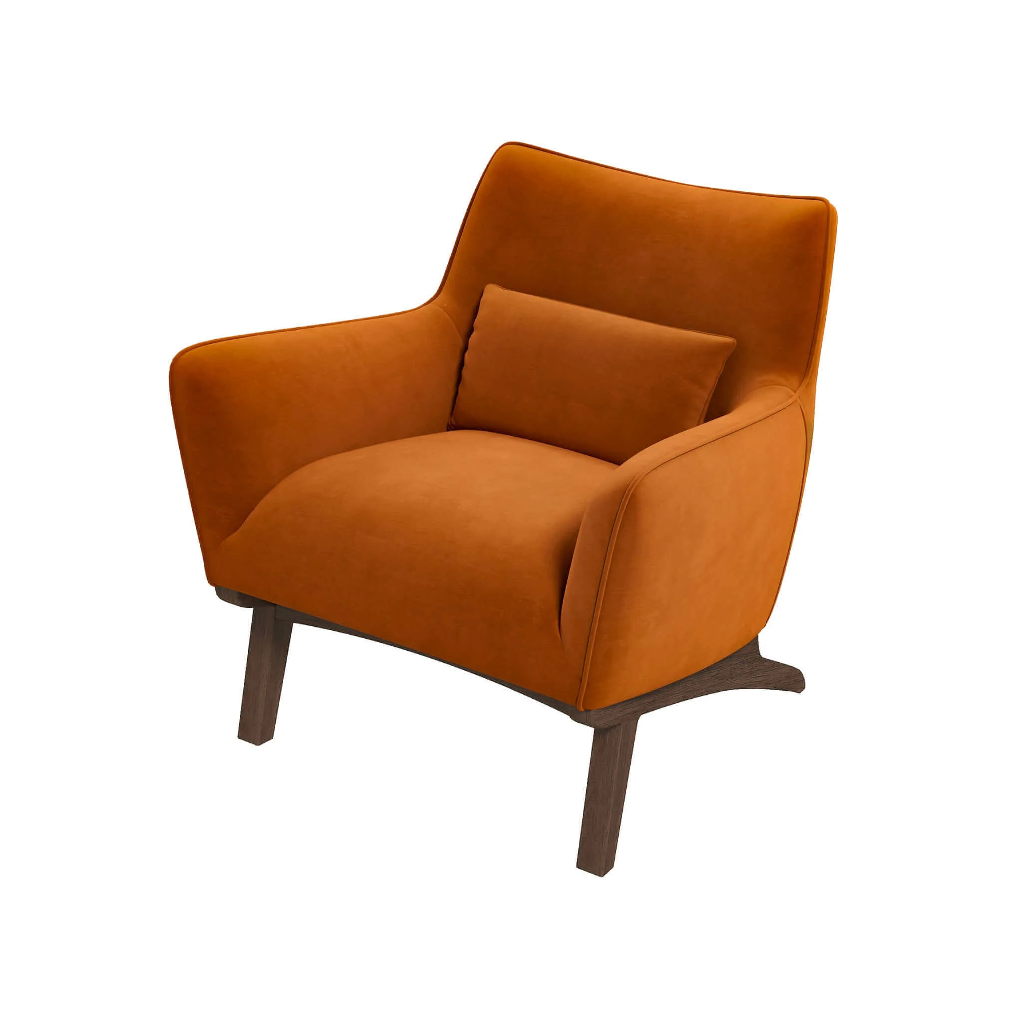 Brayden Mid Century Modern Burnt Orange Velvet Armchair - Image 7