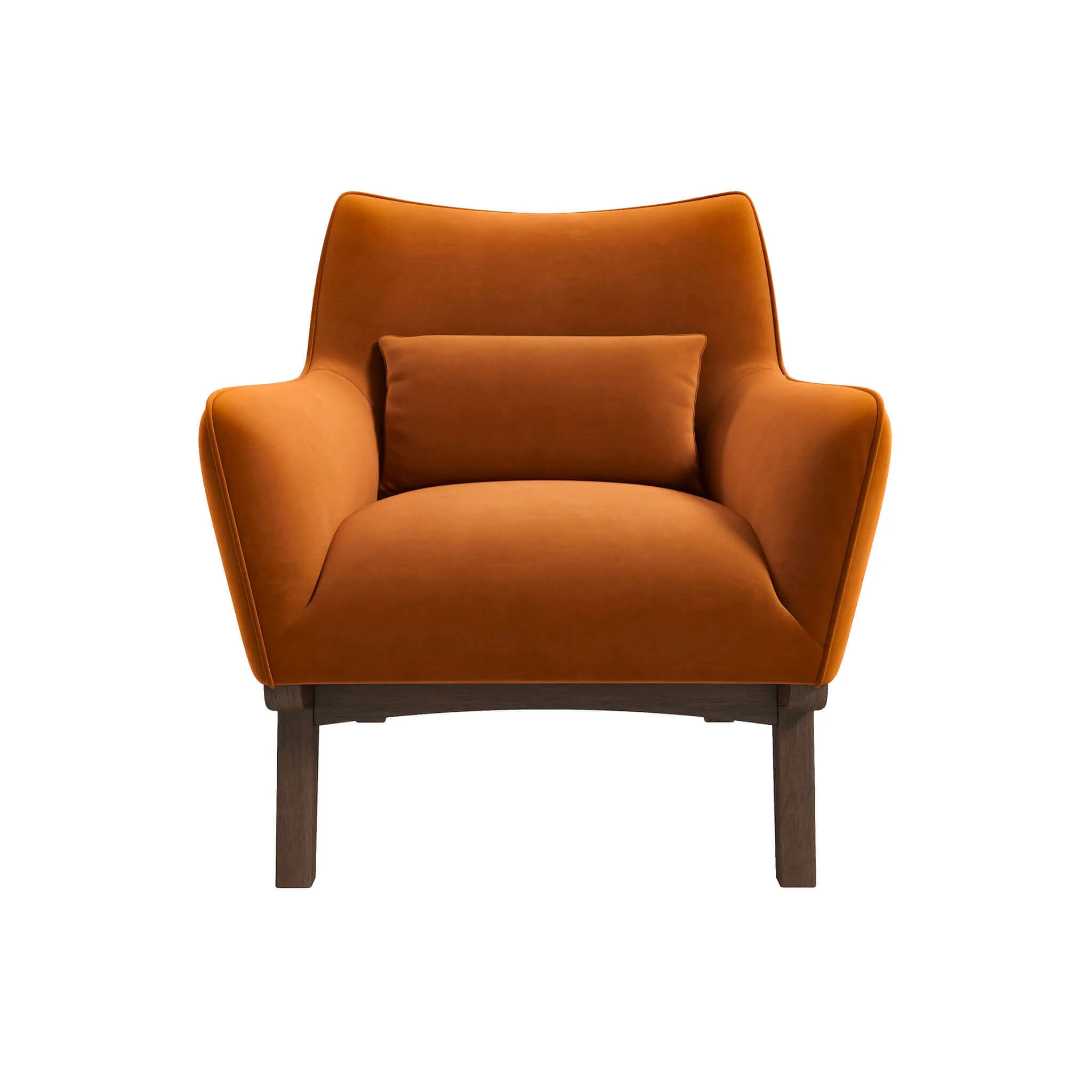 Brayden Mid Century Modern Burnt Orange Velvet Armchair - Image 8