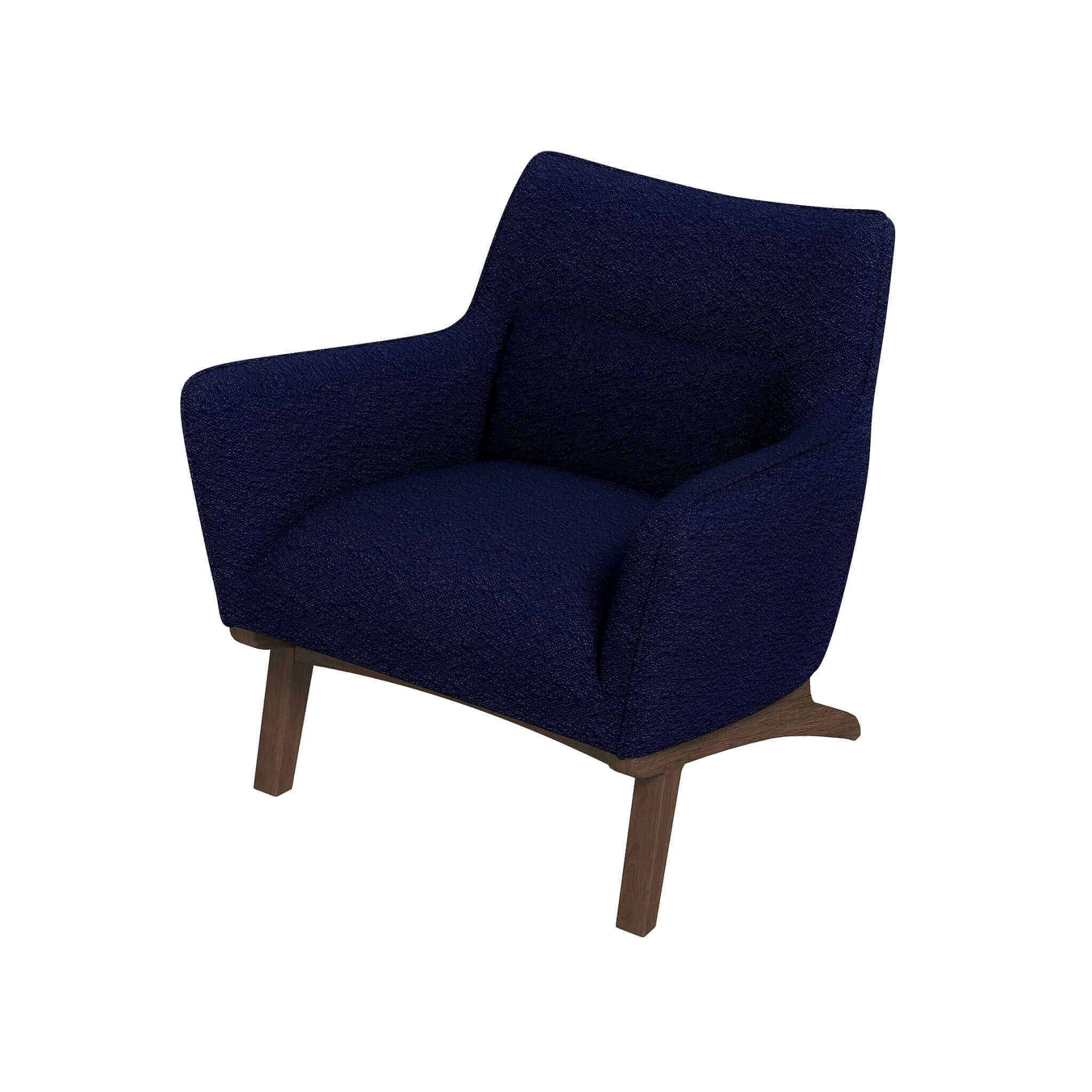 Brayden Mid Century Modern Dark Blue Boucle Armchair - Image 7