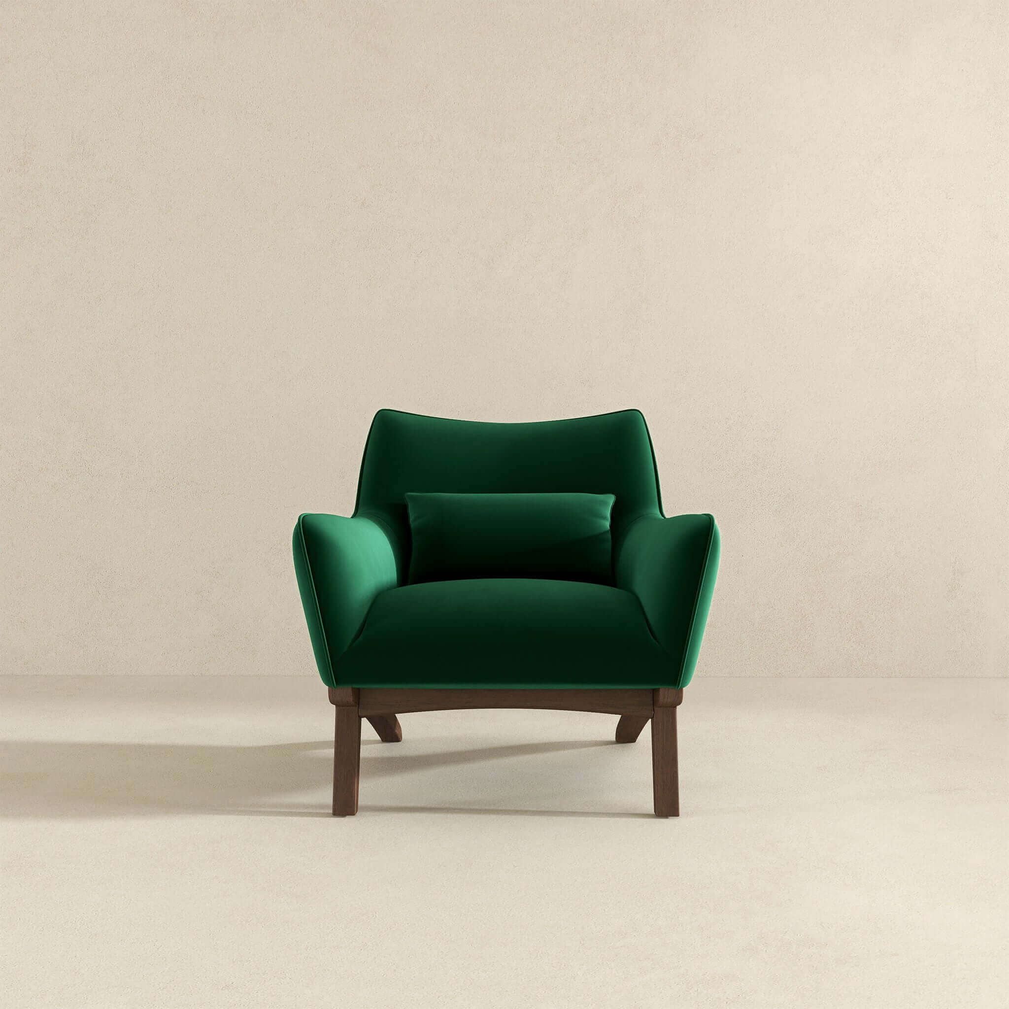 Brayden Mid Century Modern Dark Green Velvet Armchair - Image 3