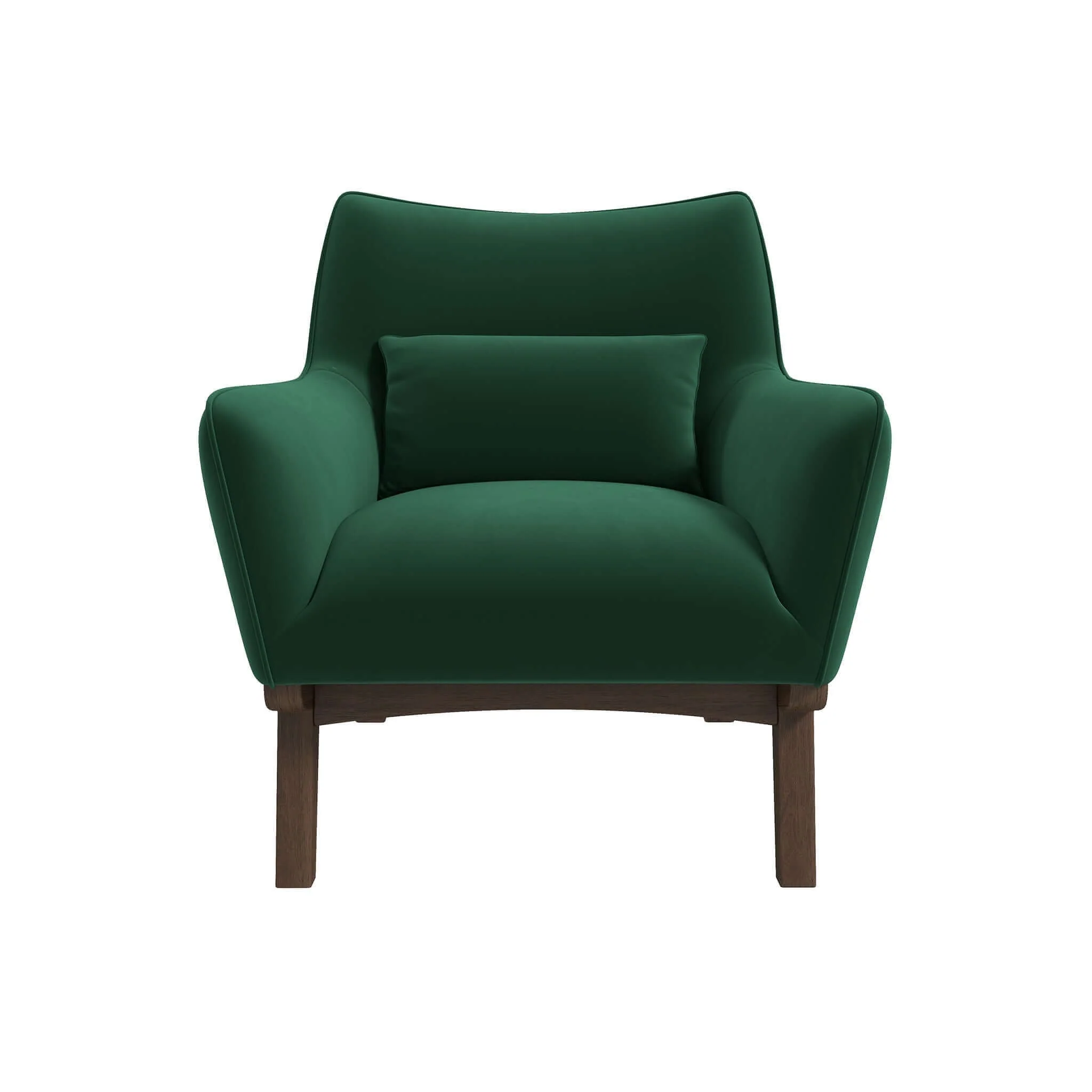 Brayden Mid Century Modern Dark Green Velvet Armchair - Image 8