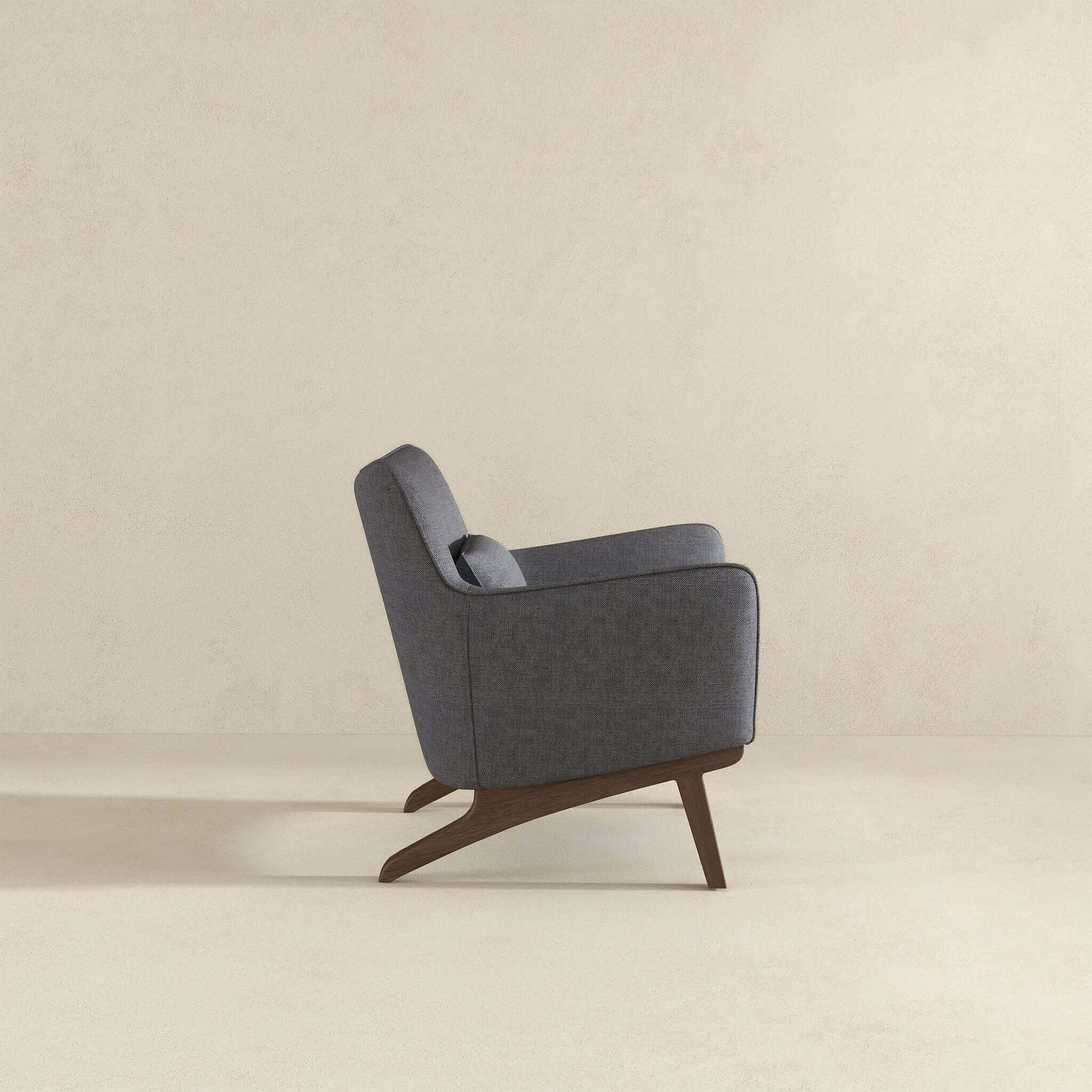 Brayden Mid Century Modern Sea Side Grey Linen Armchair - Image 5