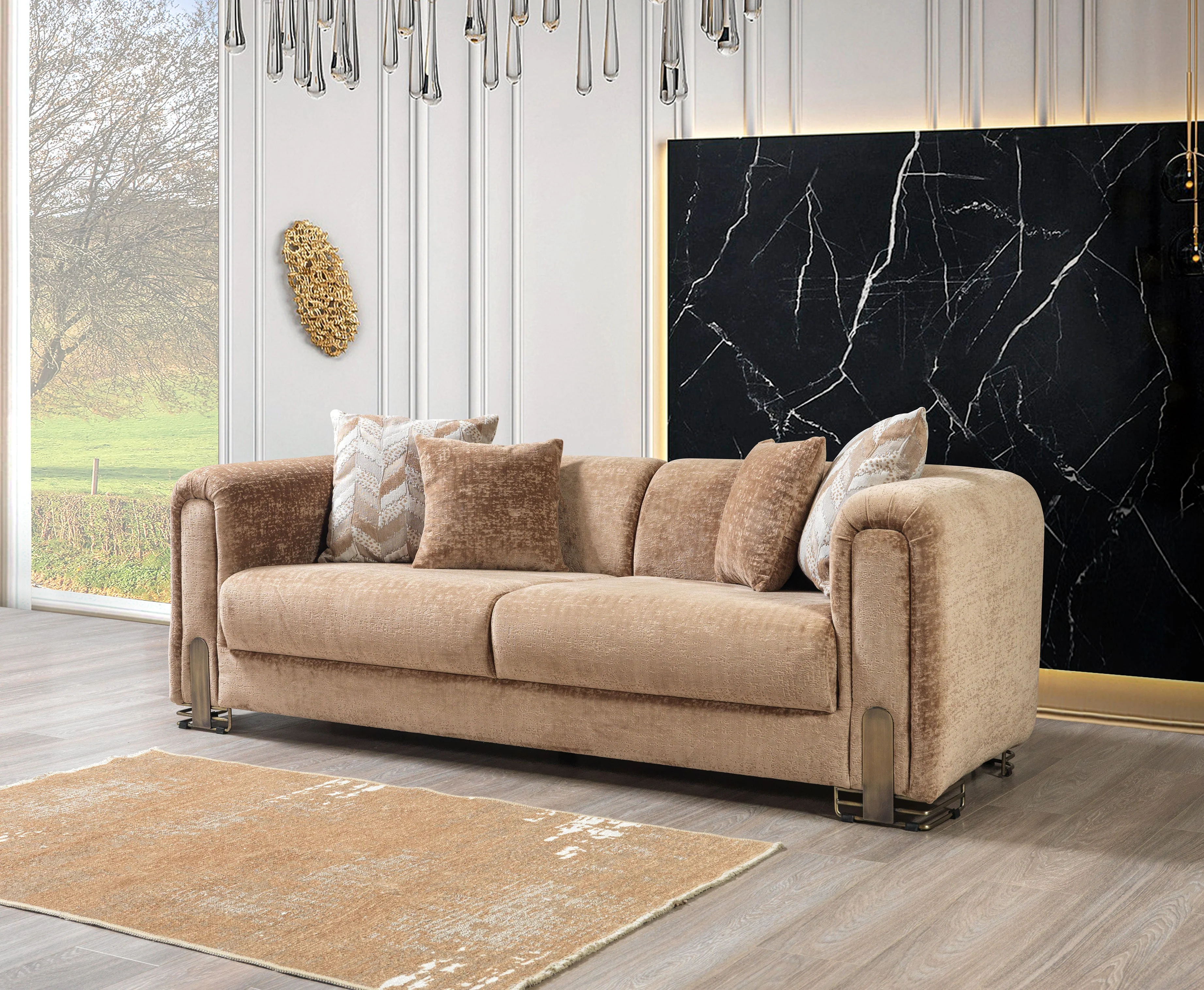 Brenda Coffee  Boucle  Sofa 93" & Loveseat 71" - Image 7
