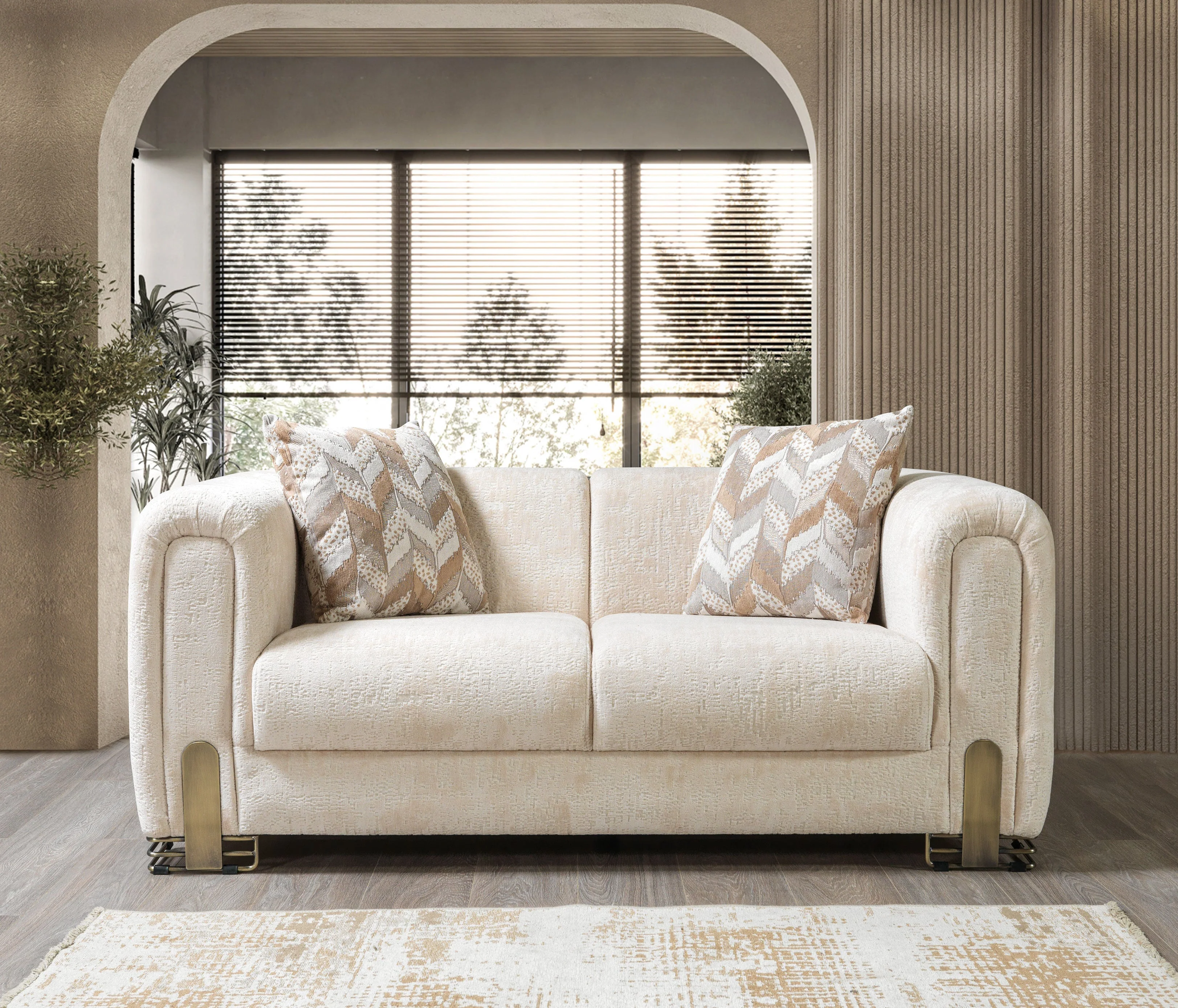 Brenda Ivory Boucle  Sofa 93" & Loveseat 71" - Image 6