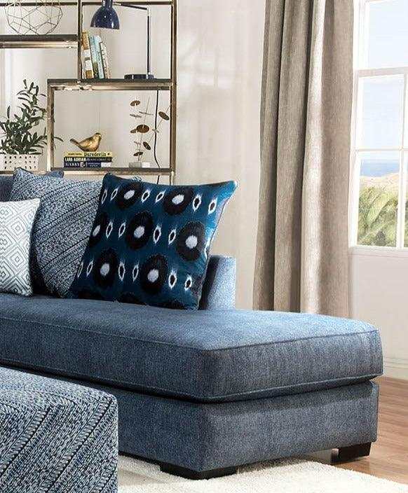 Brielle Blue L Shape Sectional Sofa - Image 4