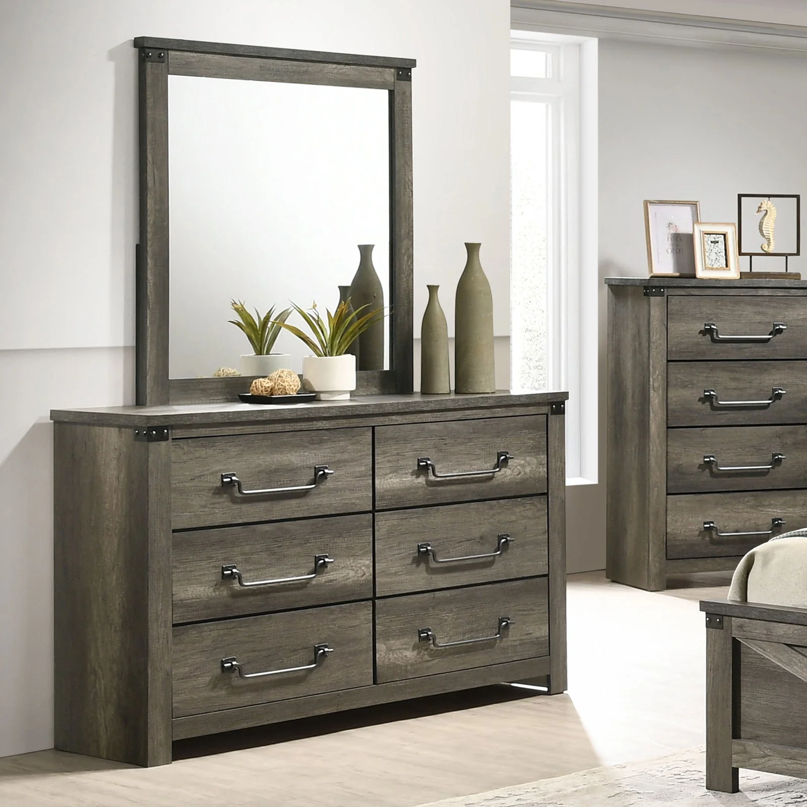 Britonale Gray Queen 5 Piece Bedroom Set w/2 Nightstands - Image 6