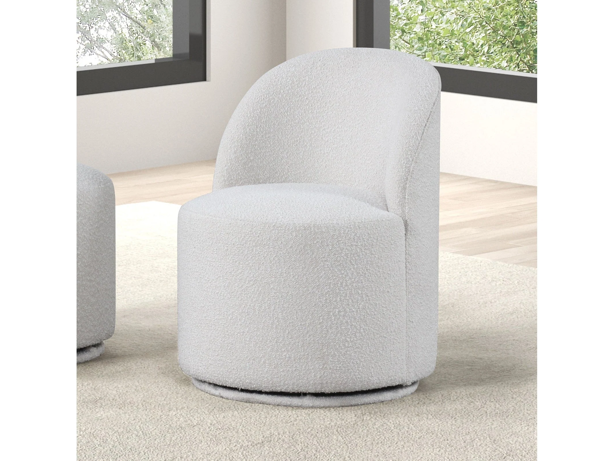 Broager White Swivel Chair