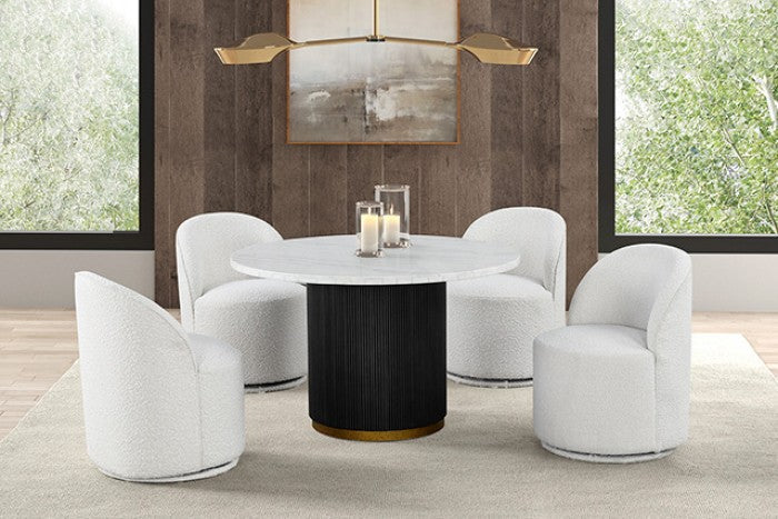 Broager White Swivel Chair - Image 3
