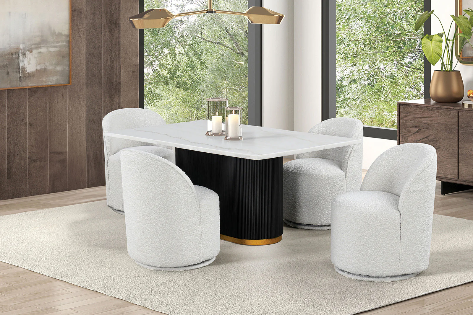 Broager White Swivel Chair - Image 4