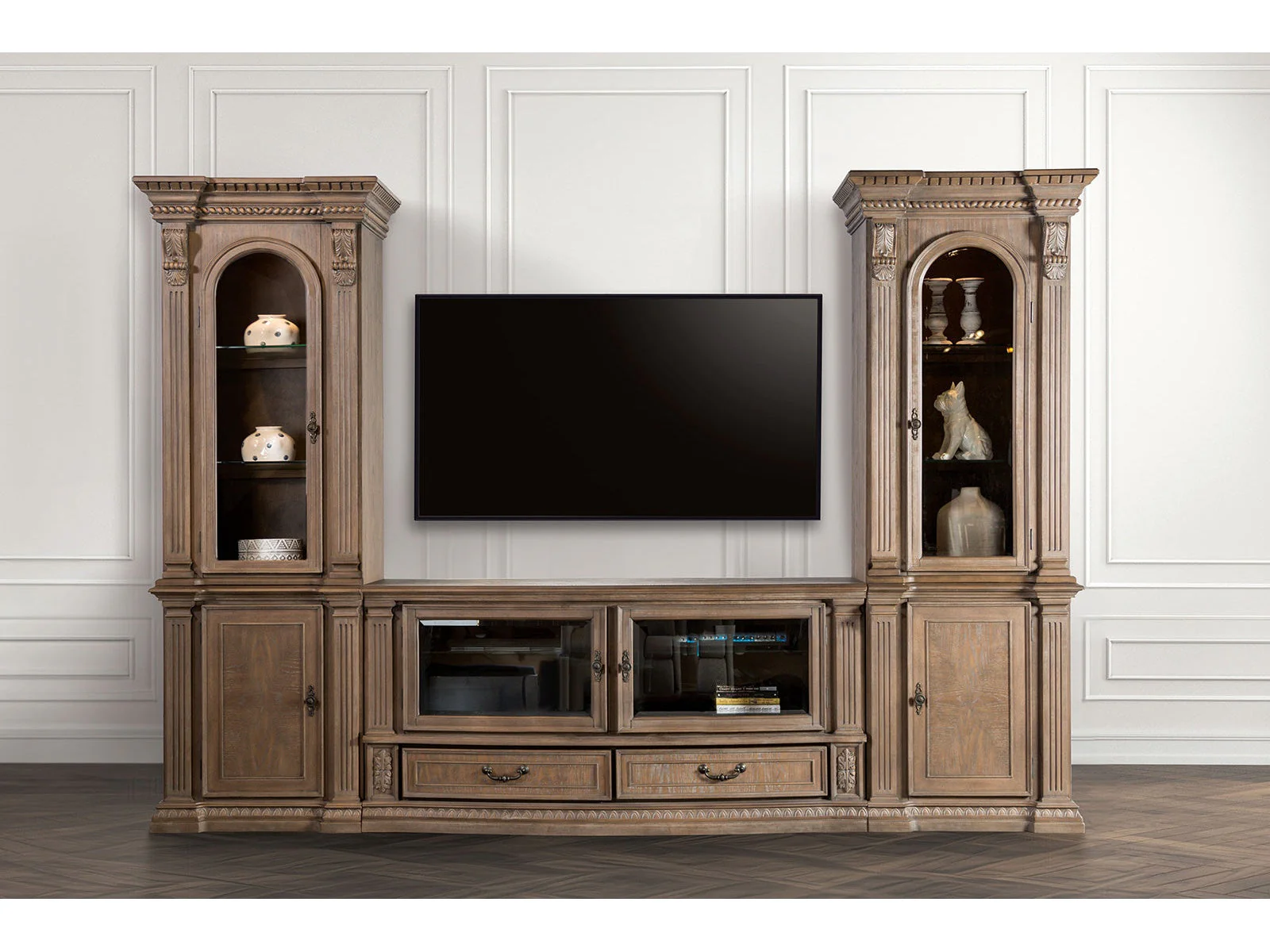 Bromoak Weathered Oak Tv Console