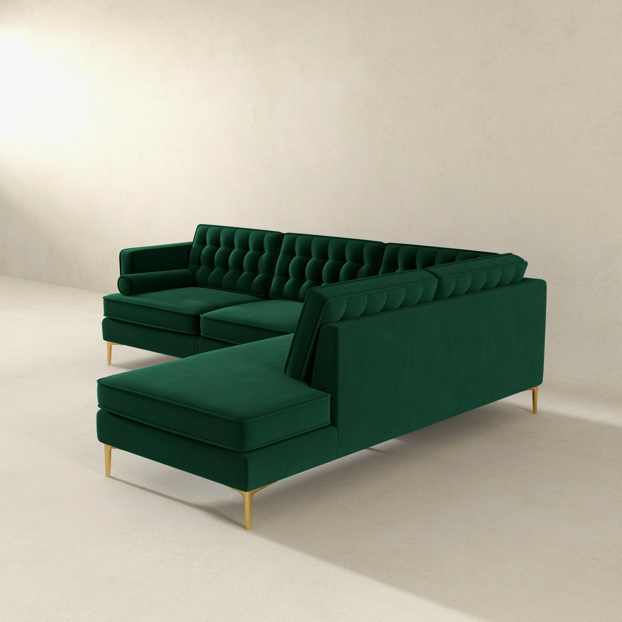 Brooke Green Sectional Sofa Right Facing - Image 6