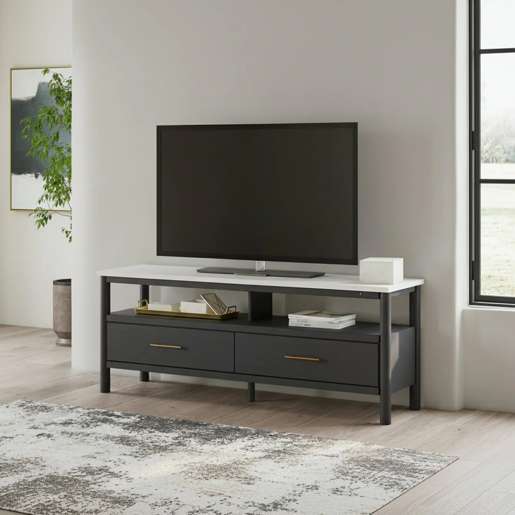 Cadmori 63" TV Stand with Electric Fireplace - Image 2