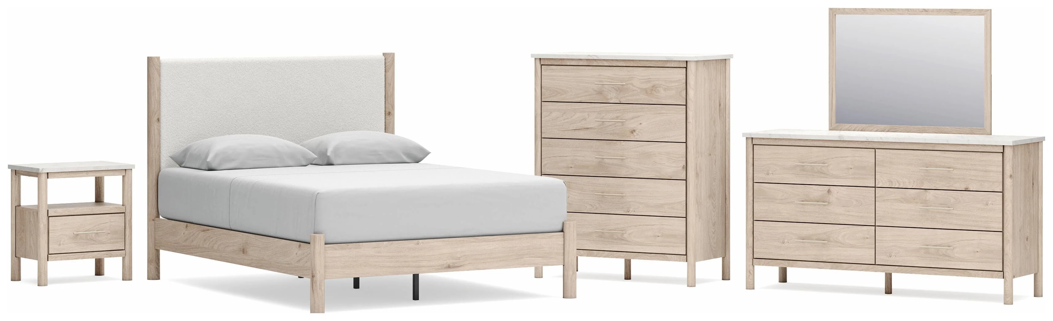 Cadmori Upholstered Panel Bed Bedroom Set - Image 7