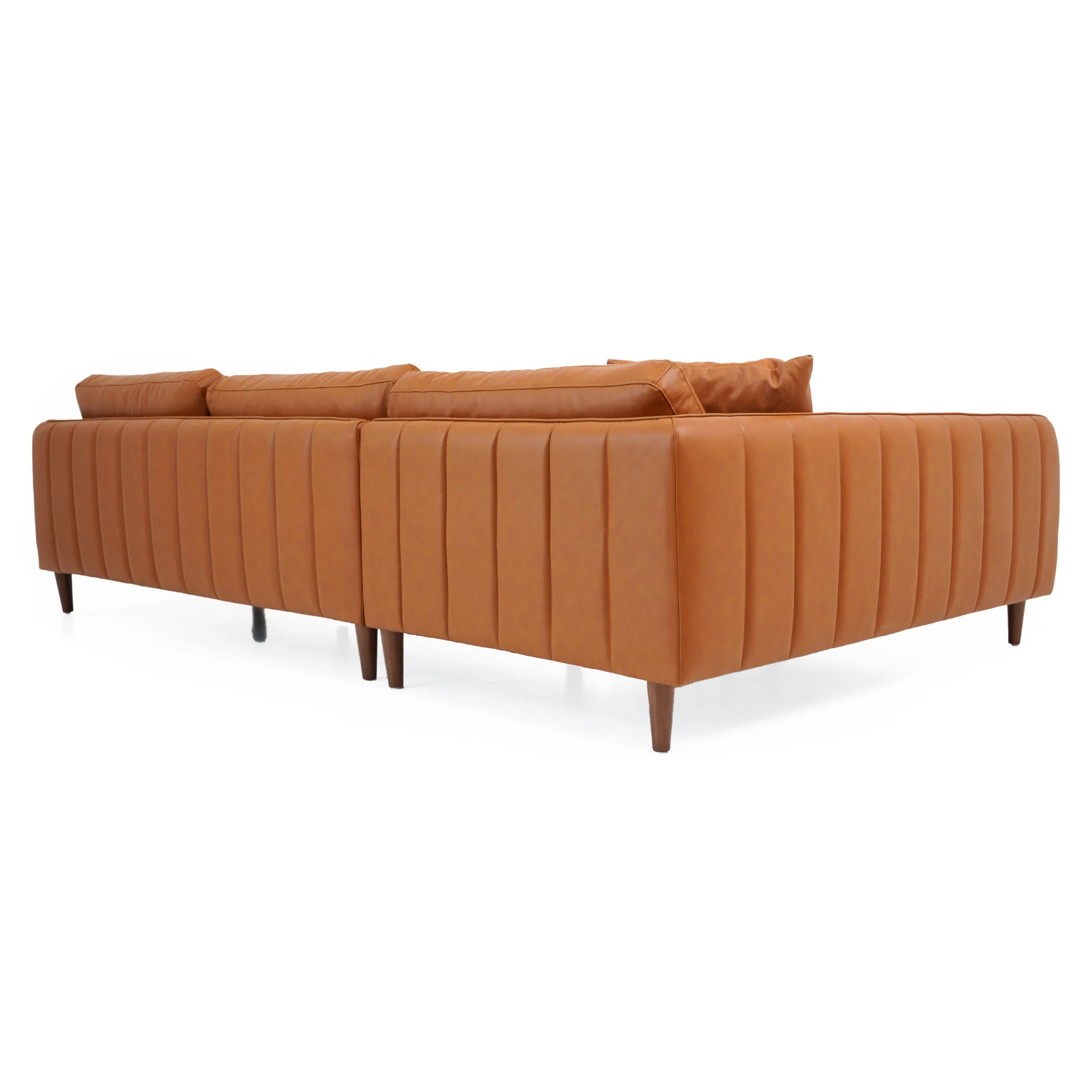 Cairo Sectional Left Sofa - Cognac Vegan Leather - Image 5