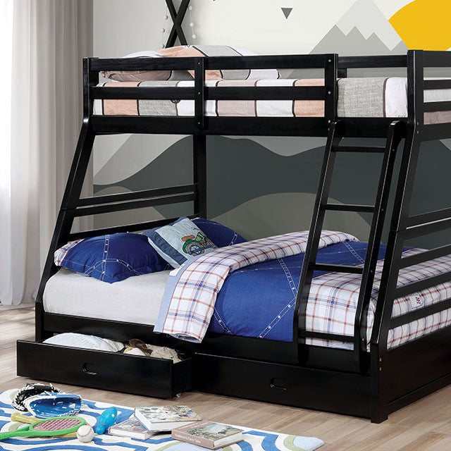 California Black Twin/Full Bunk Bed - Image 2