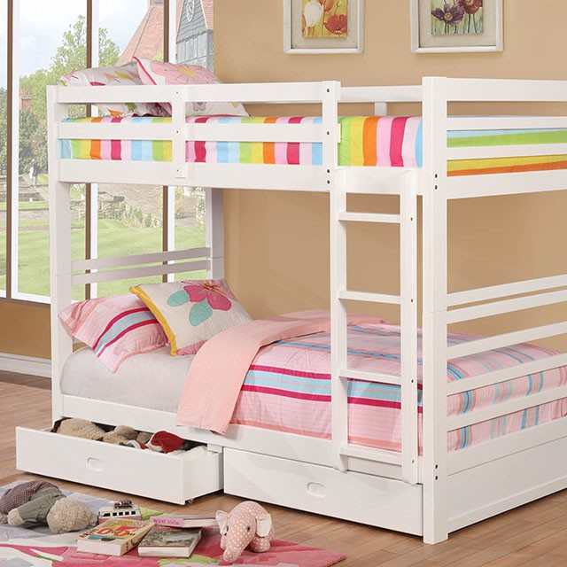 California White Twin/Twin Bunk Bed - Image 2