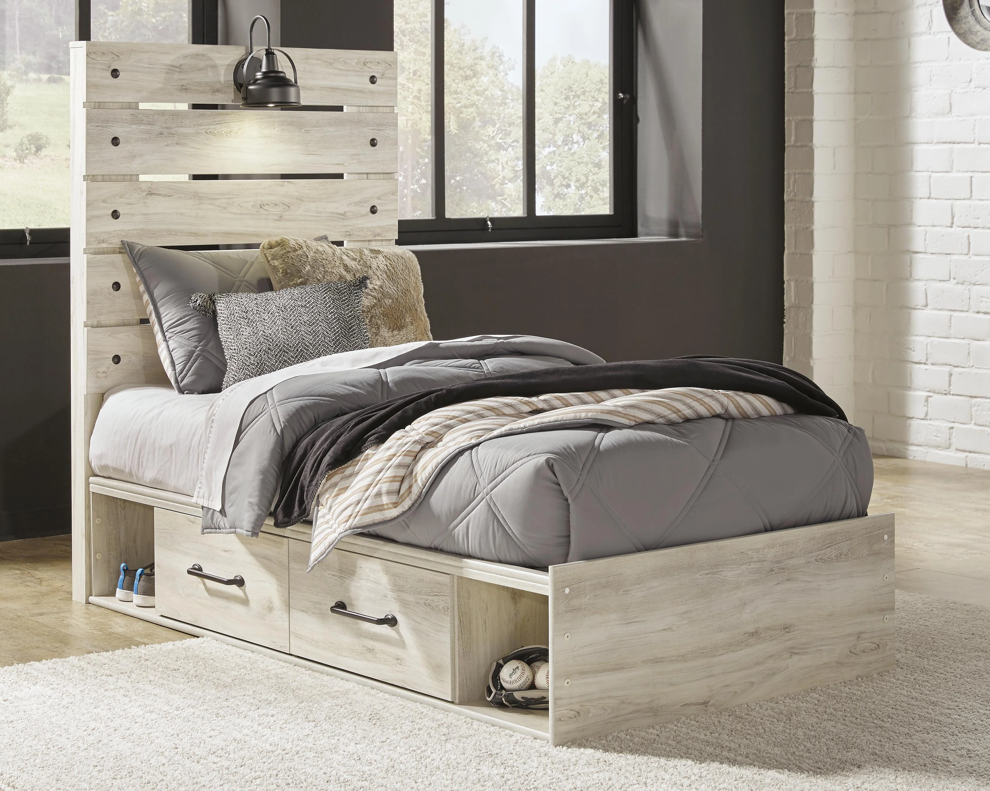 Cambeck Panel Bed with 2 Storage Drawers - Image 14