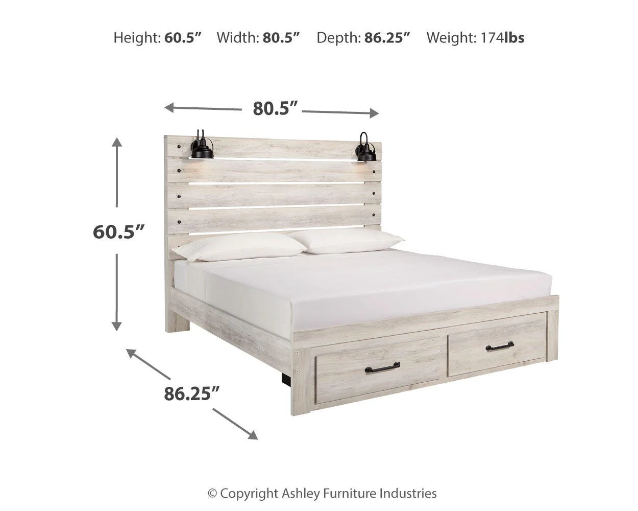 Cambeck Panel Bed with 2 Storage Drawers - Image 24