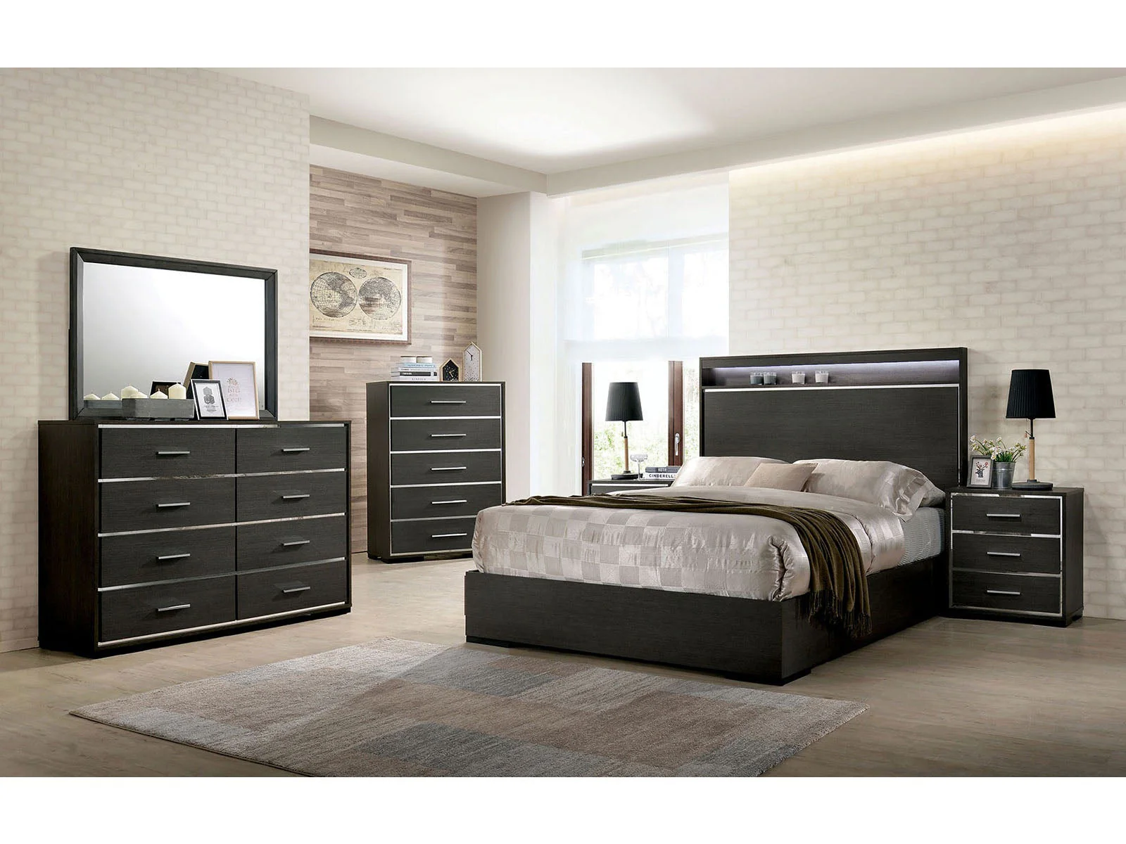 Camryn Warm Gray 5 Pc. Queen Bedroom Set w/ Chest